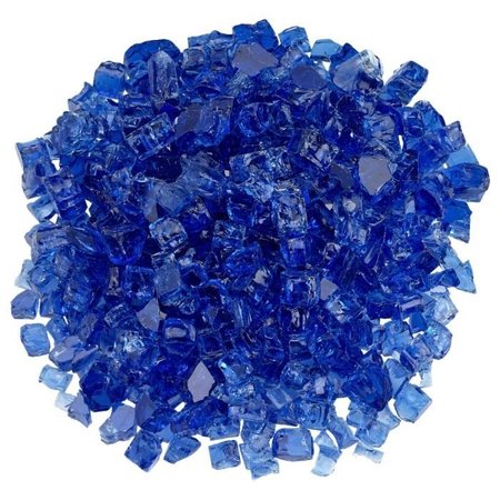 AMERICAN FIRE GLASS 1/2 in Cobalt Blue Fire Glass, 10 Lb Bag AFF-COBL12-10